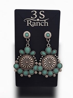 ✨ 3 S Ranch “La Valentina” Turquoise Earrings NWT